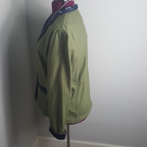 GAP green cotton/jean blazer size XXL - Picture 4 of 6